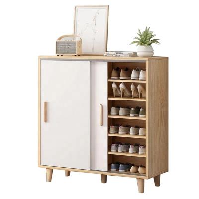 China China Factory Modern Shoe Cabinet With Sliding Door Shoe Storage Rack Organizer With Wooden Shelf Drawer for sale