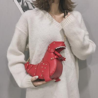 China Other Personality PU Rivet Dinosaur Cross - Body Bag For Women Cartoon Dinosaur Chic Animal Purse And Handbags Shoulder Messenger Bags for sale