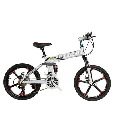 China Ride 20 Inch Carbon Steel Folding Frame Bike 21 Speed ​​Folding Mountain Bike Dual Speed ​​Variable Bicycle Disc Brakes for sale