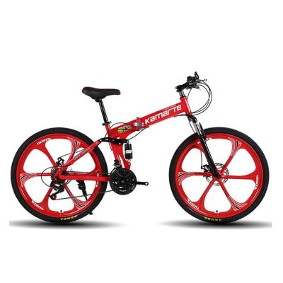 China Colorful Ride 24 Inch Carbon Steel Frame Folding Bike 21 Speed ​​Folding Bike Mountain Variable Bicycles for sale