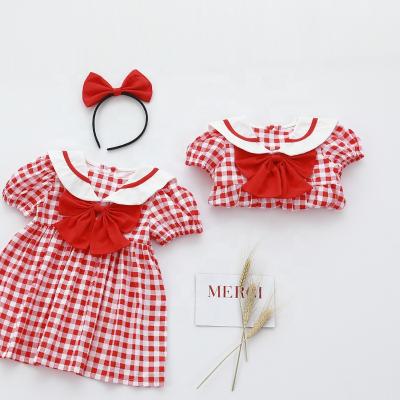 China Hot Selling Toddler Clothes Red Plaid Princess Baby Clothes Washable Hot Sale Summer Party Lovely Dresses (Old) For Kids for sale