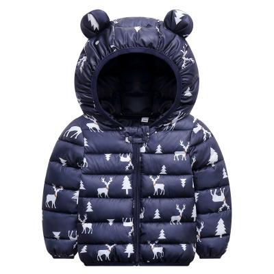 China 2022 New Arrival Anti-shrink Unisex Winter Zipper Cute Warm Baby Clothes Lightweight Animal Pattern Baby Jacket for sale