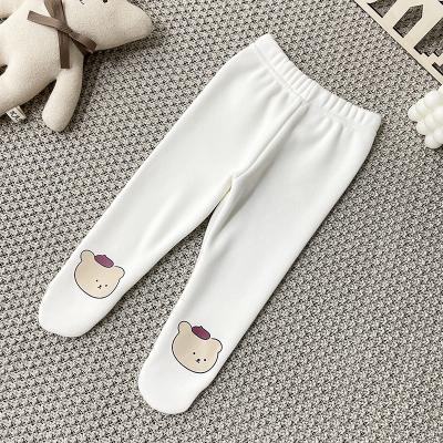 China 2022 Wholesale Sleeveless Winter Baby Warm Fleece Romper Knit Infant White Girl Leg Warmers Kids Footed Pants For Newborn for sale