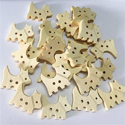 China Viable 100 Pcs/Bag Cartoon Wooden Animal Creative Buttons for sale