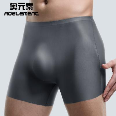 China QUICK DRY Mens Underwear Men's 3D Die Ice Silk Boxer Pants Thin Flat Pants Traceless Extended Sports Summer Shorts Underpants for sale