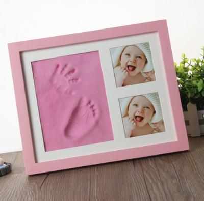 China Baby photo frame baby photo frame baby handprint and footprint frame with baby photo frame clay for sale