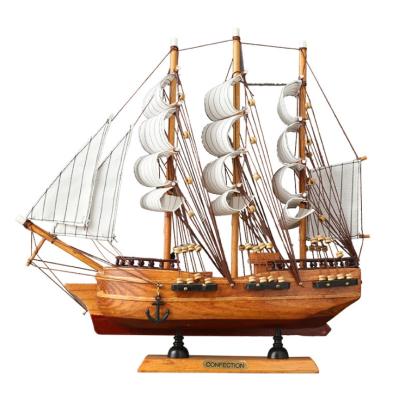 China Wooden Mediterranean Style Sailboat Ornaments Sailboat Pirate Decoration Ornaments for sale