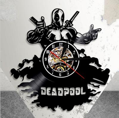 China Creative Retro Mordern Vinyl Wall Clock Deadpool Nostalgia 1 Wall Clock for sale