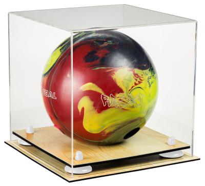 China Rolling Ball Acrylic Clear Display Case With White Risers And Wooden Floor for sale