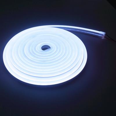 China Hotel DC12V 12mm 6mm Wide Cool White 1 Inch High Cut Mini Thin Silicone Led Neon Flex Strips With End Tail Plug Free for sale