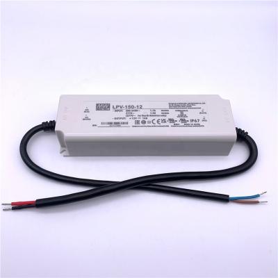 China Clear LED Module Strip Original Mean Well LPV-150-12 Series DC 12V 24V IP67 Waterproof LED Driver Switching Power Supply For Led Lights for sale