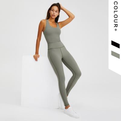 China Wholesale Breathable Plain Fitted Summer Yoga Overalls US Compression Halter Bodycon Women Workout Overalls for sale