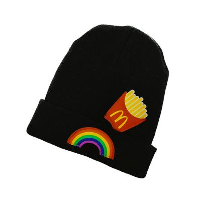 China Solid Color Outdoor Custom Embroidery Logo Rib Winter Kit Hats Warm Caps For Women And Men for sale