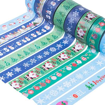 China Waterproof Custom Washi Tape Color Printing Christmas Santa Claus Washi Tape Printed Paper Wrapping Gift Wrapping for sale