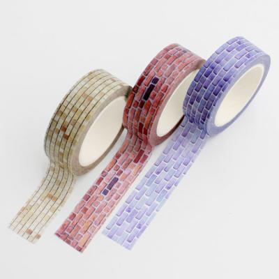 China Wholesale Purchase Waterproof Custom Printed Cute Kawaii Adhesive Wall Craft Roll DIY Masking Paper Washi Tape Adhesive Paper and Film for sale