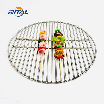 China Easily Cleaned Kitchen Cooking Heavy Duty Wholesale Round Wire Mesh Grid Shelf Grates Net Metal 304 Stainless Steel Charcoal BBQ Grill for sale