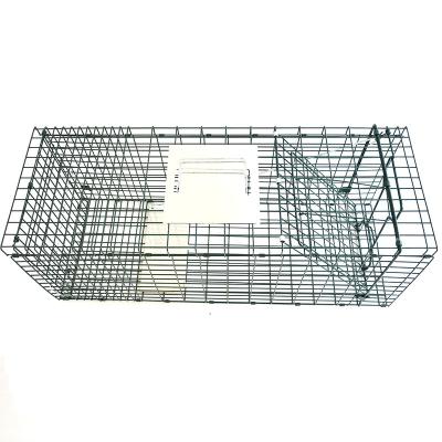 China Folding Rat Stocked Cat Hare Rabbit Catcher Live Animal Trap Cage Opossum Fox Cage for sale