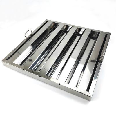 China Long Life Cycle Rital Customized Kitchen Oil Hook Restaurant Extend Hood Stainless Steel 201 Baffle Type Grease Filter for sale