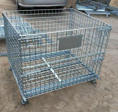 China Eco - Friendly Industrial Stackable Metal Pallet Wire Mesh Cage For Storage Racking System for sale