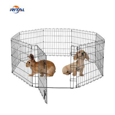 China Wholesale Viable Factory Folding Iron Rabbit Cat Dog Pen Puppy Playpen Dog Fencing FPR Small Animals Exercise for sale