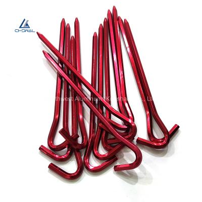 China 18cm aluminum alloy camping outdoor camping rise high strength hexagonal tent peg for sale