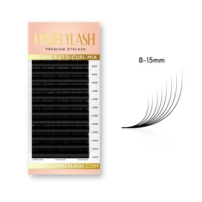 China Individual Lashes Comelylash Cashmere Mink Wick Hand Made Fans Volume Eyelash Extension Aluminum Custom CC Back Trays for sale