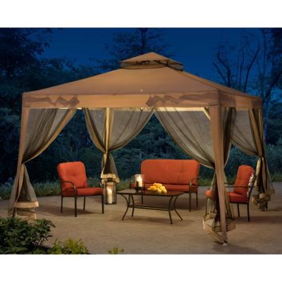 China Morden All Weather Outdoor Patio, Luxury Double Pavilion Canopy Tent Customized PVC Steel Frame Aluminum Modern Garden Gazebos / Customized for sale