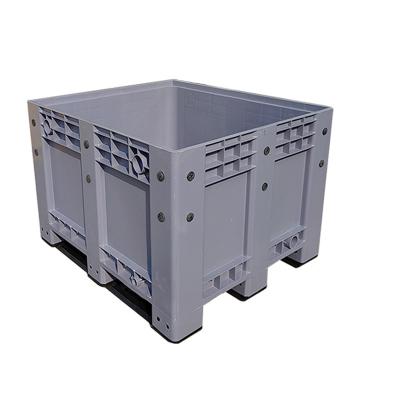 China Solid Box With Entry Type Folding Plastic Crate Box Plastic Crates 4 Way Plastic Shipping Crates for sale