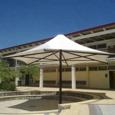 China Oriental Strong Tension PVC Waterproof 4m x 4m Large Size Garden Parasol Membrane Structure Luxury Umbrella for sale