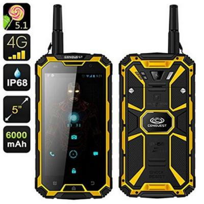 China 4GB 64GB IP68 Rugged Android Phone / Smart Phone MTK6755 6000mAh 16MP Camera Conquest S8 for sale