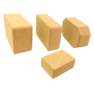 China Customized High Density Fitness Cork Yoga Bricks And Blocks 2 Packs For Exercise for sale