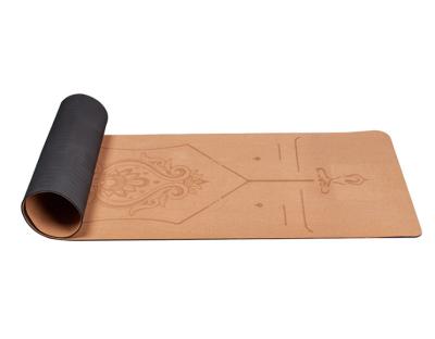 China Hot Sale Fitness Smell Resistant Eco-friendly Natural Rubber Customized Cork Yoga Mat for sale