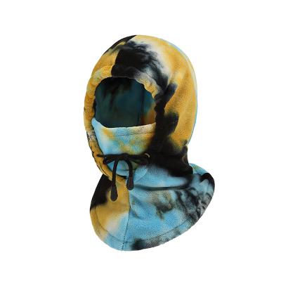 China Cold Fleece Winter Protective Face Shield Fleece Tie Dye Warm Mask Mountain Ski Fleece Scarf Recycling Hood for sale