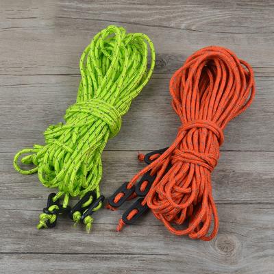 China Camouflage/Field Game Desert Fox Tent Ropes 4pcs/pack 2m 4m Length Wind Reflective High Tensile Rope With Buckle Outdoor Camping Windproof Ropes for sale