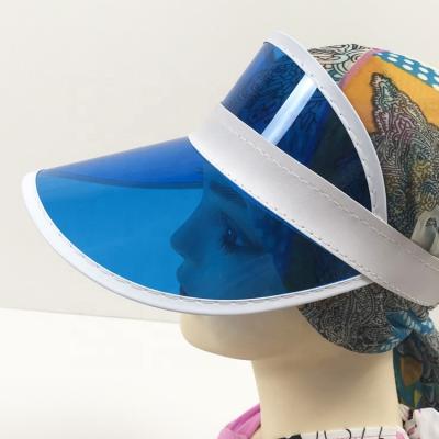 China Promotion cheap eco-friendly summer sun visor/plastic sports hat, can be customized LOGO PVC plastic sun visor for UV protection for sale