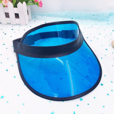 China Wholesale Fashion UV Sun Visor Golf Sun Visor Hats Plastic Transparent Blue PVC for sale