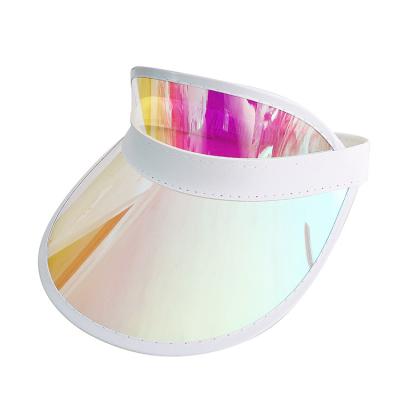 China Wholesale Clear Plastic Character PVC Sun Visor Covers Hat Summer Sports Cap With Black Band PVC Visor Hats for sale