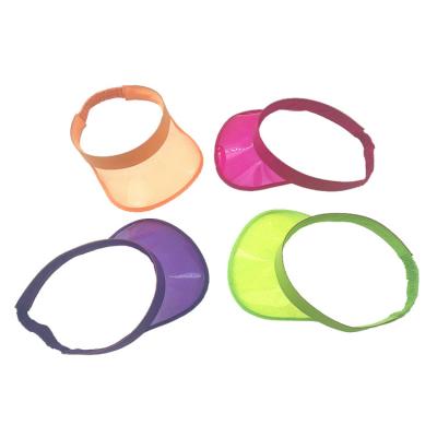 China Character Candy Color Plastic Protective PVC Leisure Sun Visor Empty Top Outdoor Cap for sale