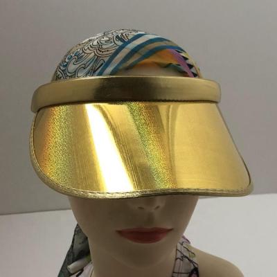 China 2020 Europe and America eco-friendly gold sun visor cover iridescent plastic sun visor for sale