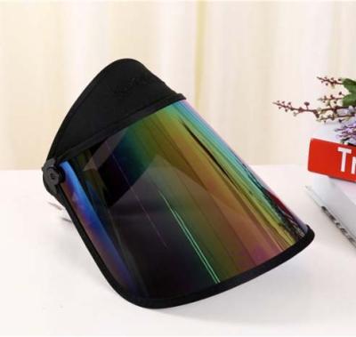 China Plush Fishing Colorful PC Plastic Visor Cap For UV Protection Sun Visor Hat for sale