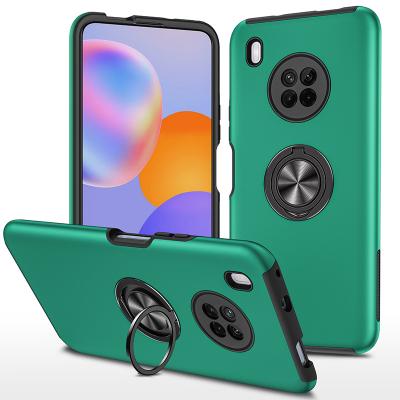 China Magnetic Adsorption Ring Stand Case Kickstand Shockproof Shockproof Car Phone Armor Case For Huawei Y9A Mobile Cover for sale