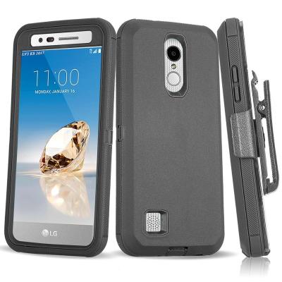 China Dirt-resistant Full-body Rugged Holster Armor Cover Mobile Phone Hard Defender Case For LG Aristo 3/K4 2017 for sale