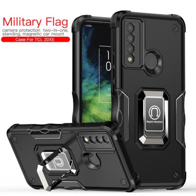 China Design Anti-drop PC+TPU+Metal Flag Ring Case For TCL 20 XE Luxury Full Cover Bracket Shockproof Military Shockproof Mobile Phone Case for sale