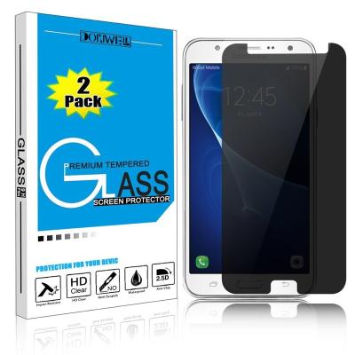 China Cell Phone Tempered Glass Screen Protector Bubble Free Privacy Spy Scratch Anti Anti Glare For Samsung J7 J710 2016 for sale