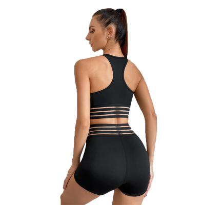 China Breathable Women Two Piece Yoga Set Active Sports Bra And Shorts Set Gym Fitness Clothing Yoga Shorts Sets for sale