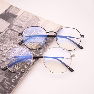 China Blue blocking glasses 2021 big size designer glasses new metal frames women anti blue light blocking computer blue anti light glasses for sale