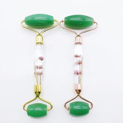 China New arrival fashion face green jade roller for face body massager anti aging jade roller rose quartz jade roller for sale