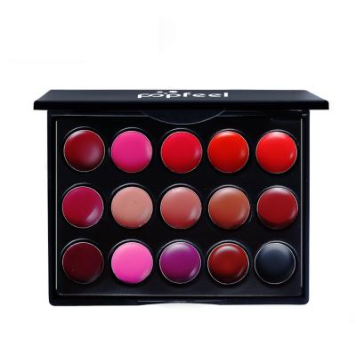 China Hot Sale 15colors Tray Waterproof Cosmetic Modify Lips Korean Vegan Lipstick Custom Logo for sale