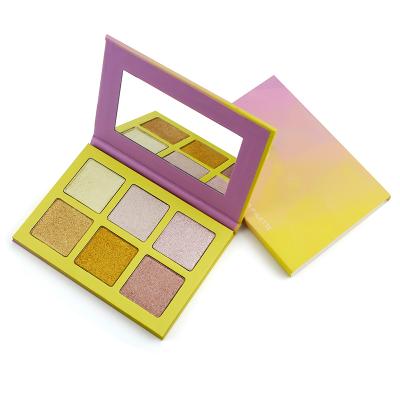 China Sunscreen Make Own Logo Pack Vegan Yellow Gold Color Custom Organic Face Pressed Dry Palette Cosmetics Highlighter Bar Makeup Private Label for sale