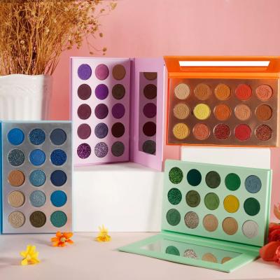 China 15Colors Private Label Vegan Waterproof Purple Custom Highly Pigmented Ready To Ship Eyeshadow Palette for sale